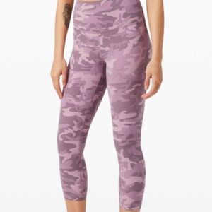 Lululemon Align Crop *21" Incognito Camo Pink Taupe Multi Size 6